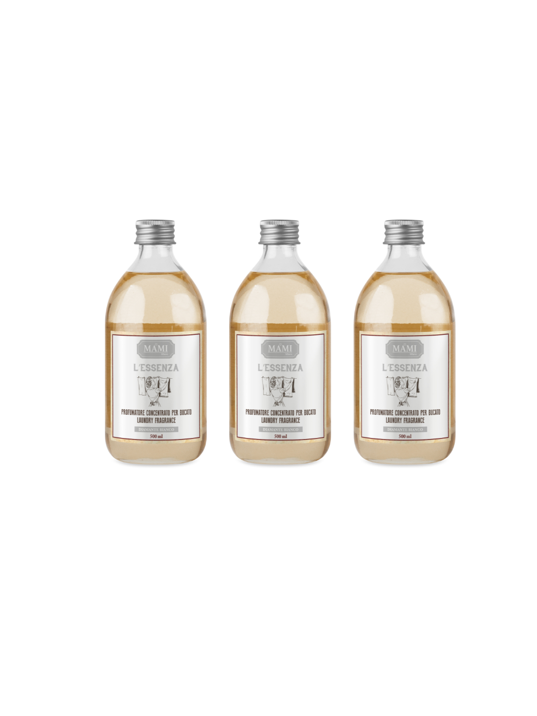 Set Profumo Bucato Mami Milano – Profumatori Diamante Bianco 500 ml