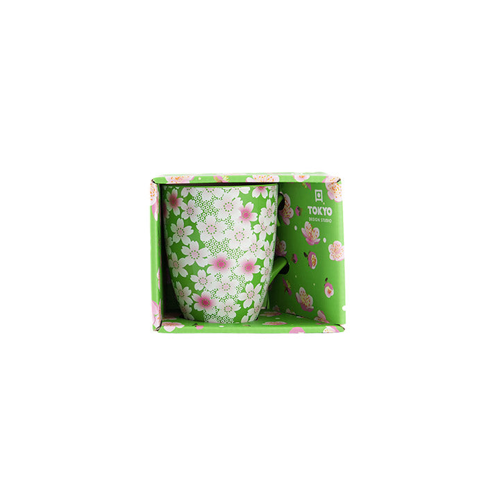 Kawaii Flower Mug Green