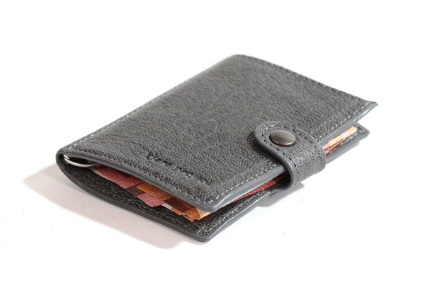 Goat Grey Leather iClutch + Coins