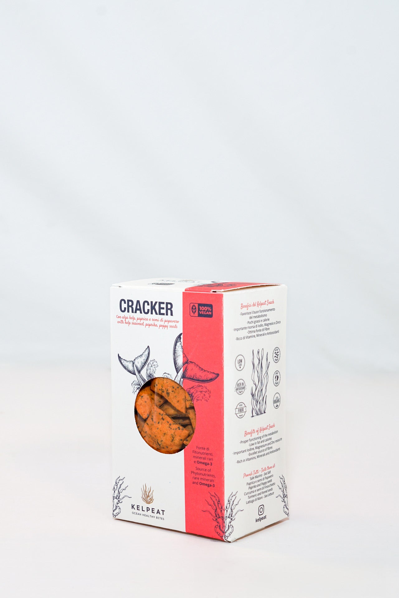 Cracker con alga help paprica e semi di papavero