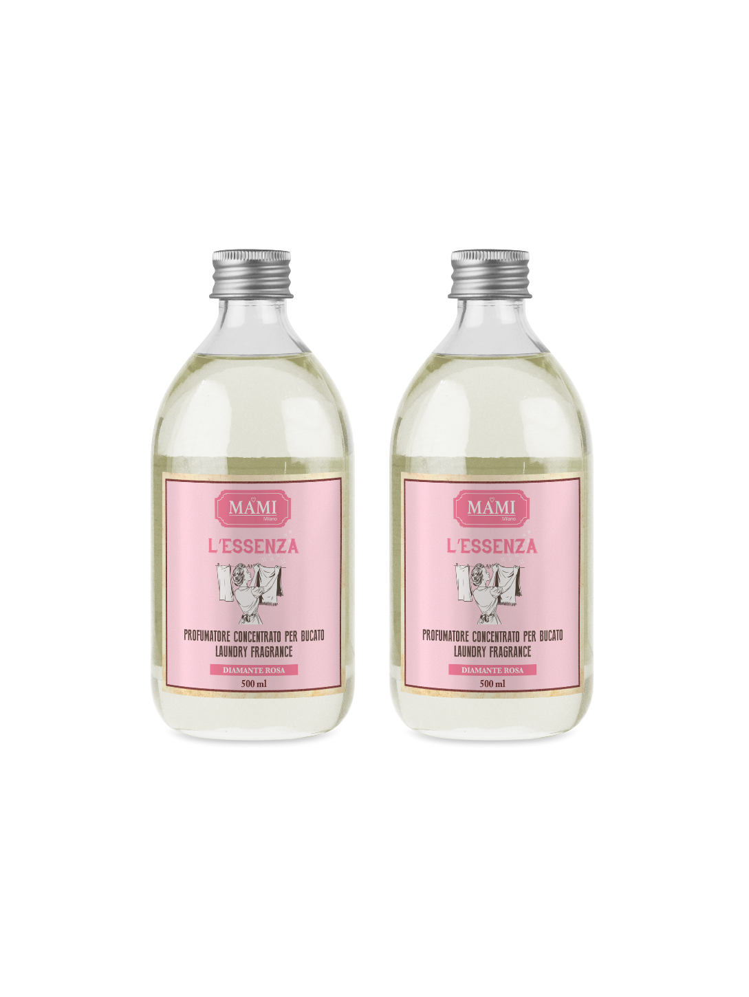 Set Profumo Bucato Mami Milano – Profumatori Diamante Rosa 500 ml