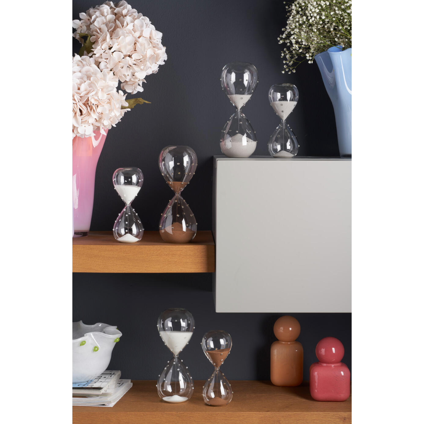Clessidra Galbiati Milano Incanto – vetro borosilicato a pois, sabbia oro, 30 minuti