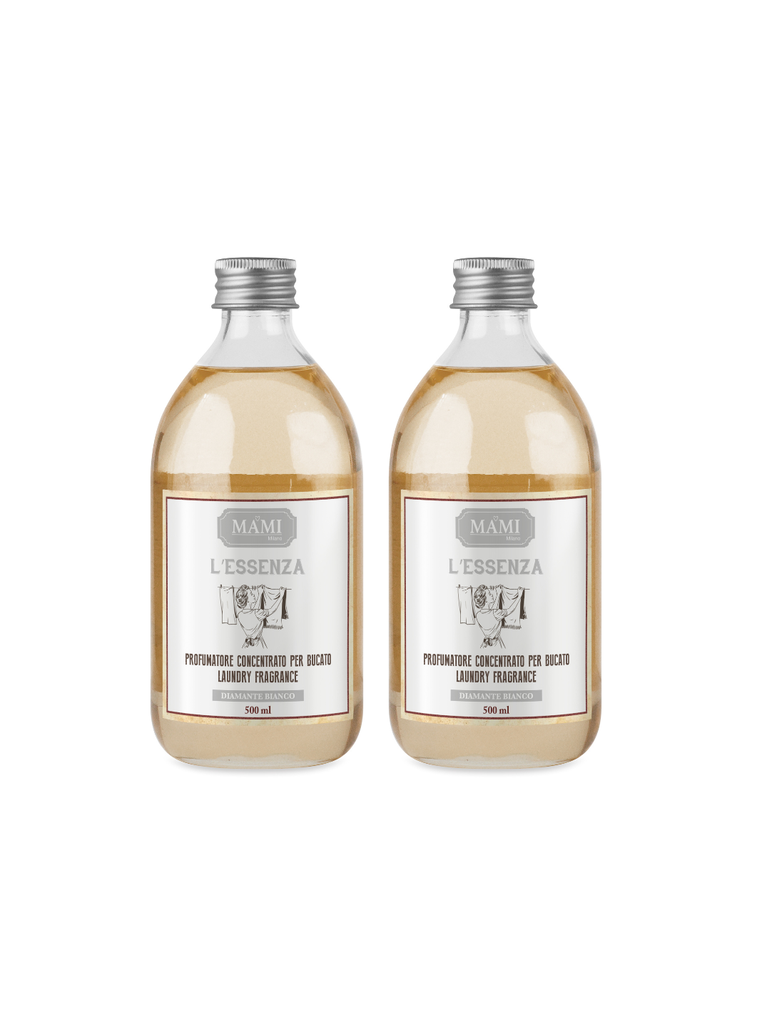 Set Profumo Bucato Mami Milano – Profumatori Diamante Bianco 500 ml