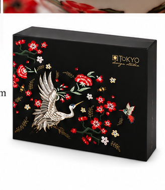 Mythical Crane Set Espresso 18 Pezzi – 6 Tazzine 60 ml con Piattini e Cucchiaini in Porcellana | Tokyo Design Studio