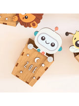 Portapenne Robot Vintiun in legno – Regalo creativo bambini - Inverticale