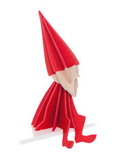 Elf "Bright Red" 16cm – Decorazione in legno 3D per casa e Natale | Lovi