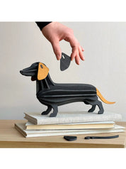 Dachshund "Black" 31 cm – Decorazione in legno 3D per casa e regalo | Lovi
