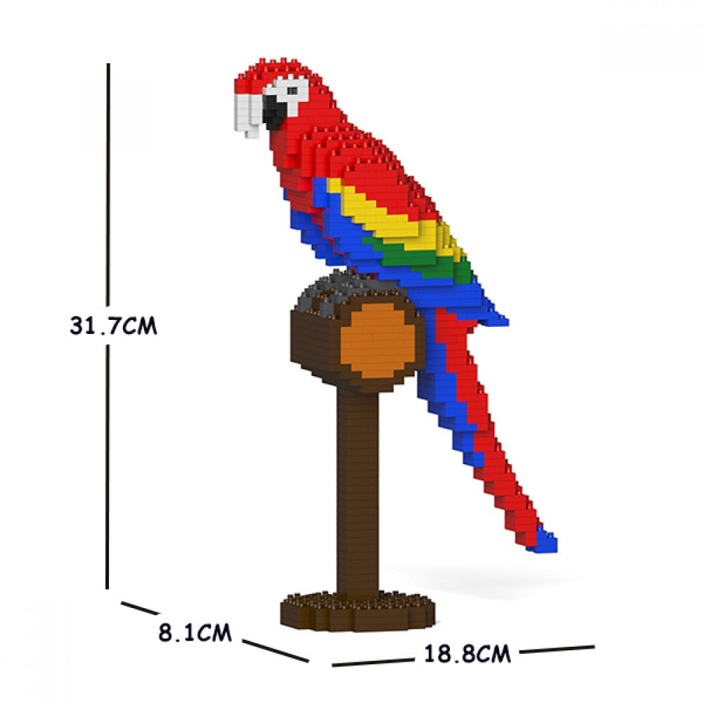Scultura di Mattoncini - Scarlet Macaw 01S