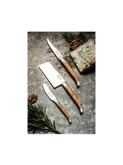 Coltelli da formaggio 3 pezzi – Luxury Line in legno d’ulivo | Laguiole Style de Vie