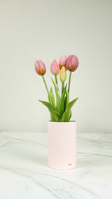 Tulip Ever After Viola – Diffusore Ambiente con Tulipani Artificiali Realistici, Vaso Rosa Pastello e Fragranza Elegante – Nodito