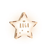 Luce notturna a stella media personalizzabile in legno – Vintiun