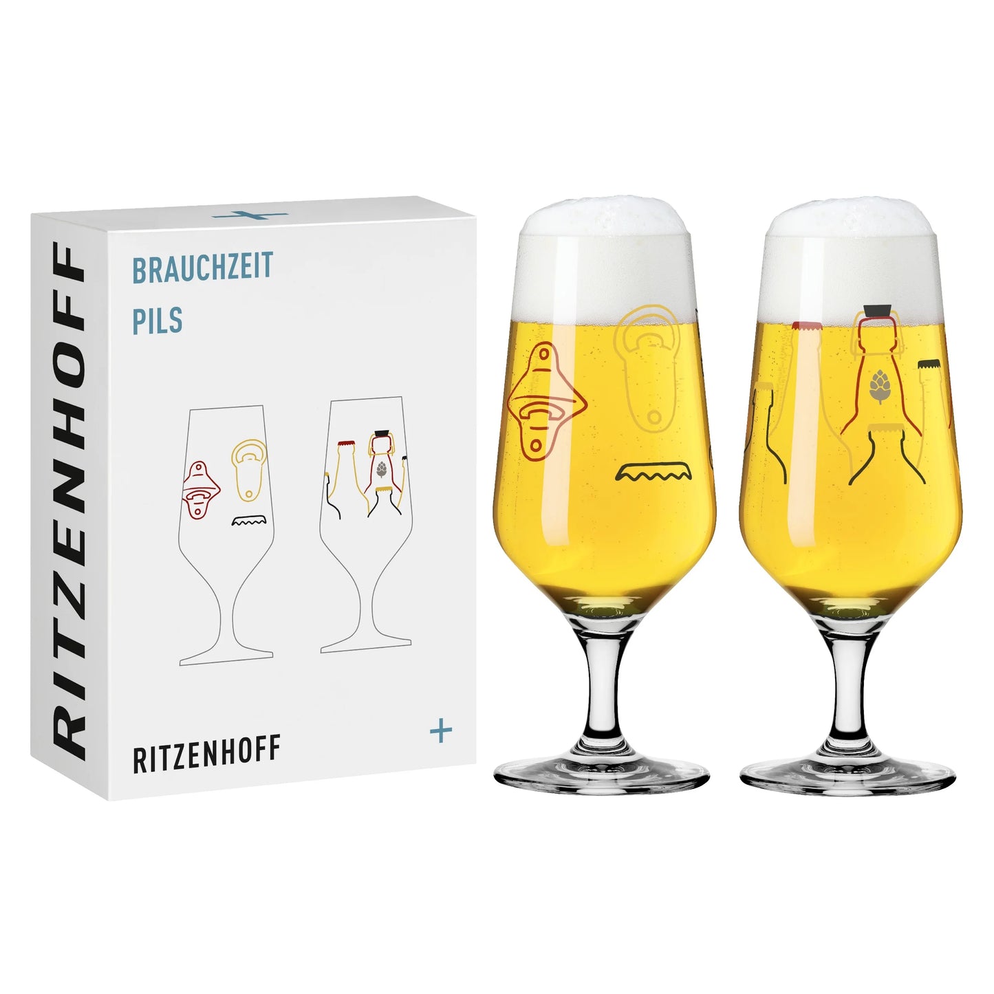 2 Pils Bear Glass