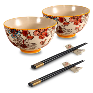 Set 2 coppette + bacchette e poggia bacchette colore Rosa