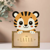 Lampada da tavolo bambino Tigre personalizzabile con nome – Vintiun