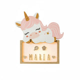 Lampada da tavolo bambino Unicorno Dormente personalizzabile con nome – Vintiun