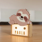 Lampada da tavolo bambino Orso Bradipo personalizzabile con nome – Vintiun