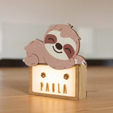 Lampada da tavolo bambino Orso Bradipo personalizzabile con nome – Vintiun