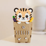 Portapenne Tigre in Legno – Organizer Decorativo Bambini Vintiun
