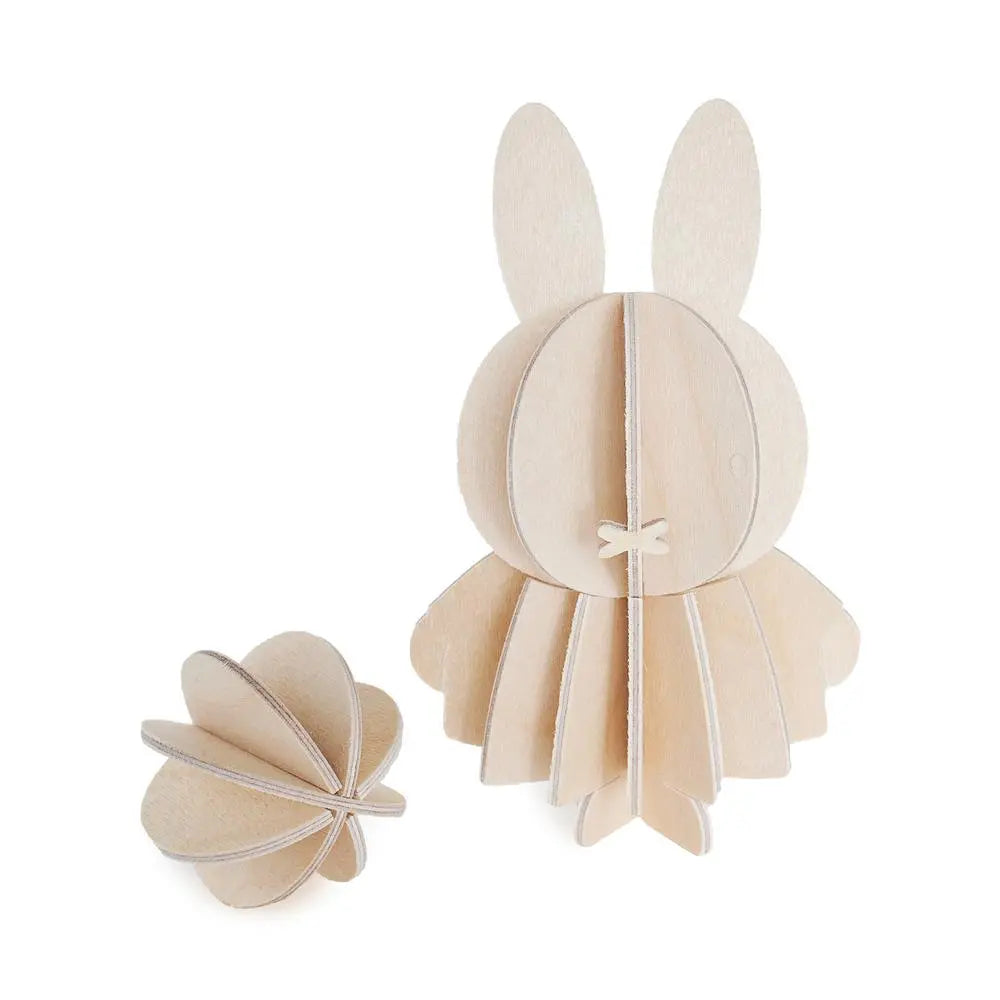 Lovi Miffy & Ball "Natural Wood" 10cm – Decorazione in legno 3D per casa e regalo | Lovi