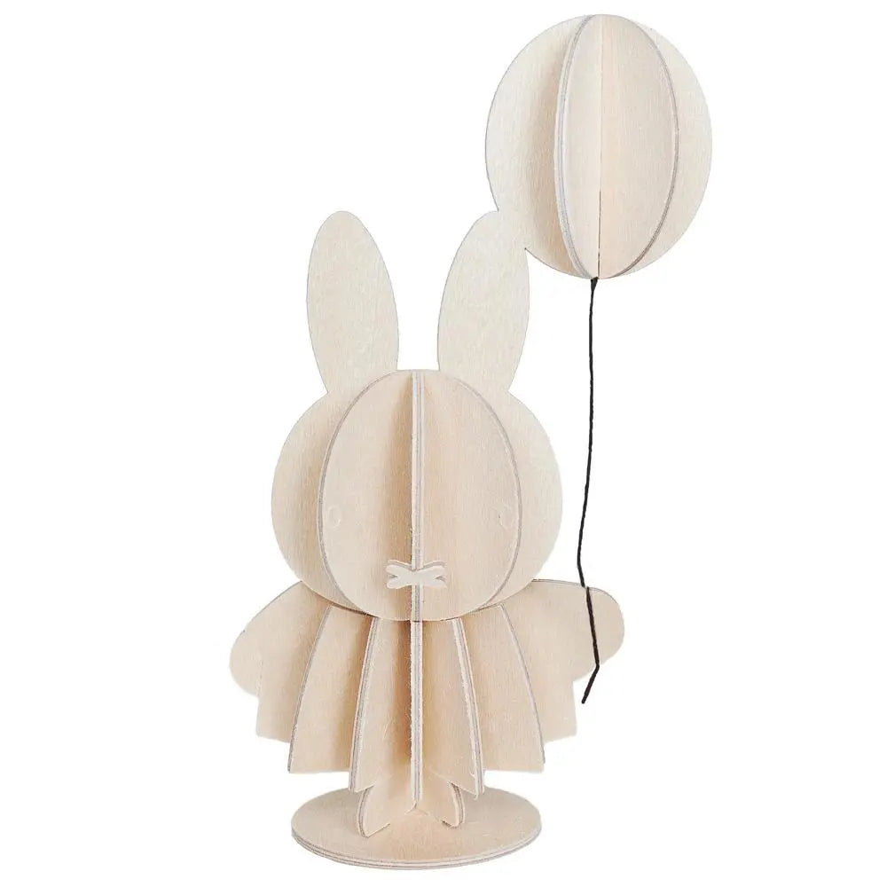Lovi Miffy & Balloon "Natural Wood" 13.5 cm – Decorazione in legno 3D per casa e regalo | Lovi