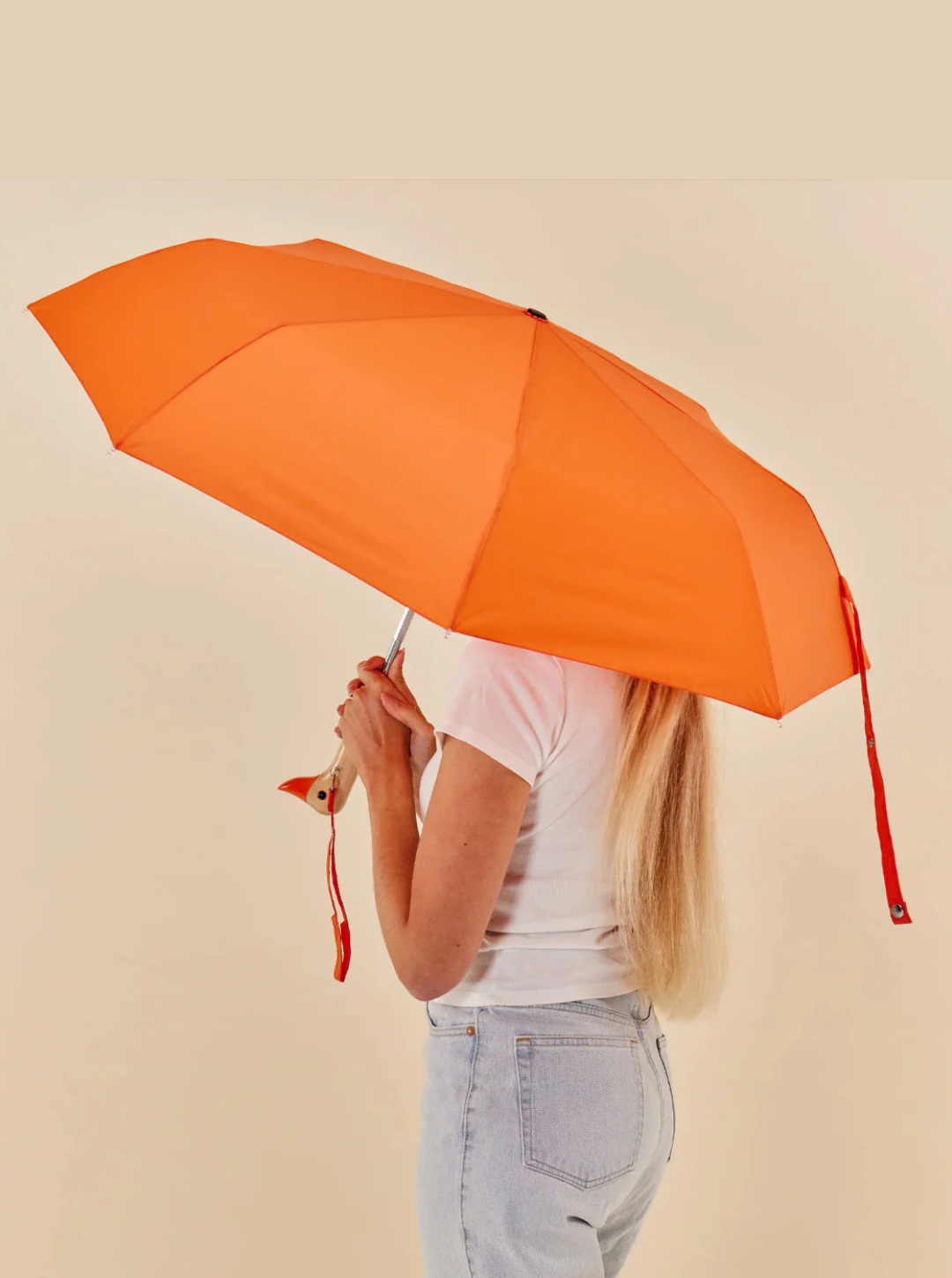 Ombrello Duck Head | Eco‑friendly Compact Umbrella | Papaya