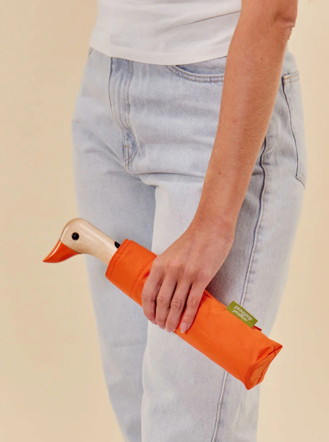 Ombrello Duck Head | Eco‑friendly Compact Umbrella | Papaya