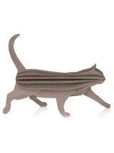 Cat "Grey" 12cm – Decorazione in legno 3D per casa e regalo | Lovi