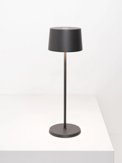 Zafferano Olivia Grigio Scuro – Lampada da tavolo LED ricaricabile | Design portatile