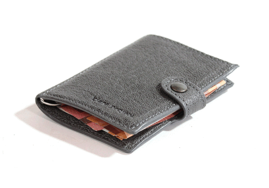 Goat Grey Leather iClutch + Coins