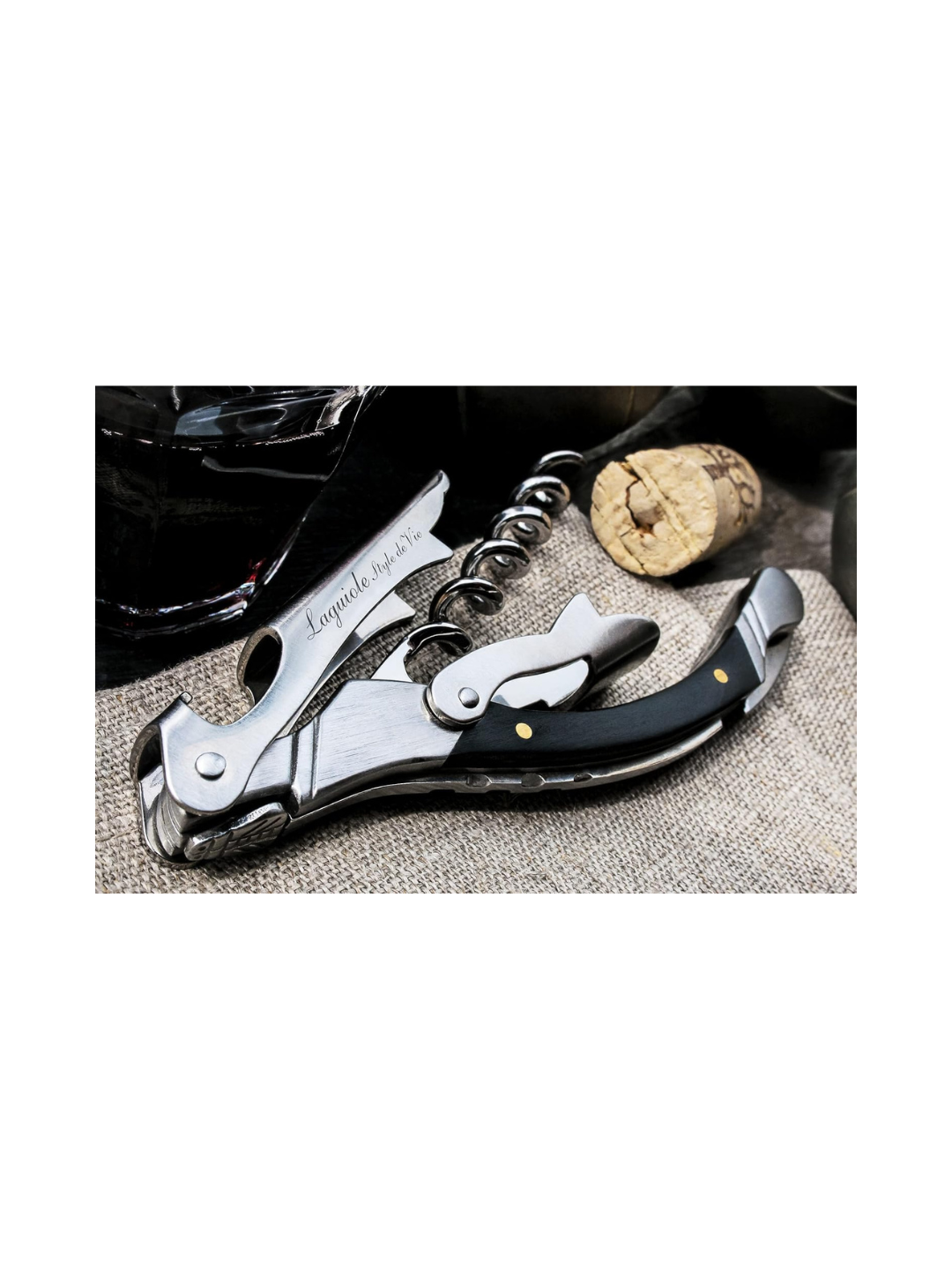 Cavatappi sommelier con taglierina – Eleganza e precisione in legno Pakka | Laguiole Style de Vie