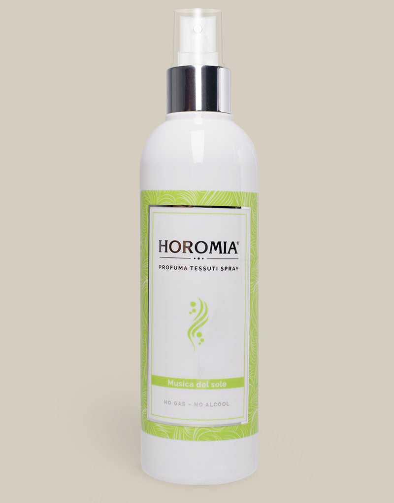 Deo Tessuti Spray Musica del Sole 250ml – Profumatore Tessile con Fragranza Fresca e Solare per Capi e Ambienti | Horomia