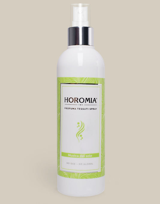Deo Tessuti Spray Musica del Sole 250ml – Profumatore Tessile con Fragranza Fresca e Solare per Capi e Ambienti | Horomia