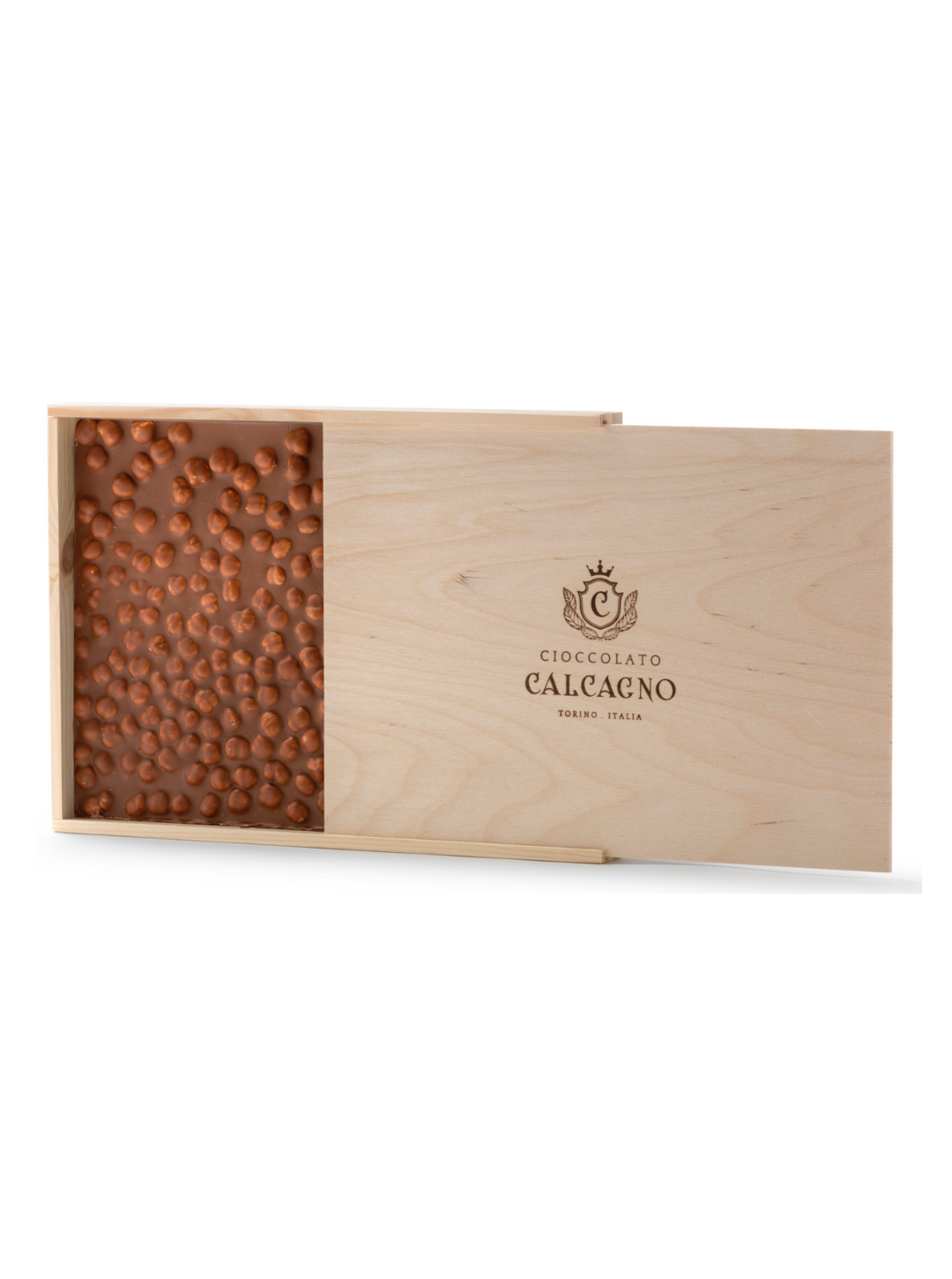 Lastra di Nocciolato al Latte con Nocciole Piemonte IGP 1000g – Cioccolato Calcagno