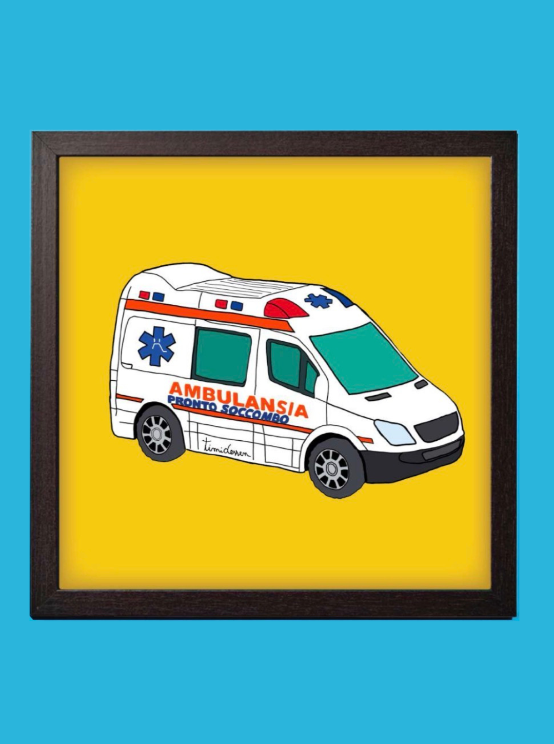 Quadro “Ambulansia” 20×20 cm – Stampa Premium, Grafica Timidessen