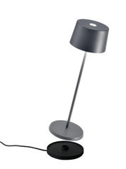 Zafferano Olivia Grigio Scuro – Lampada da tavolo LED ricaricabile | Design portatile