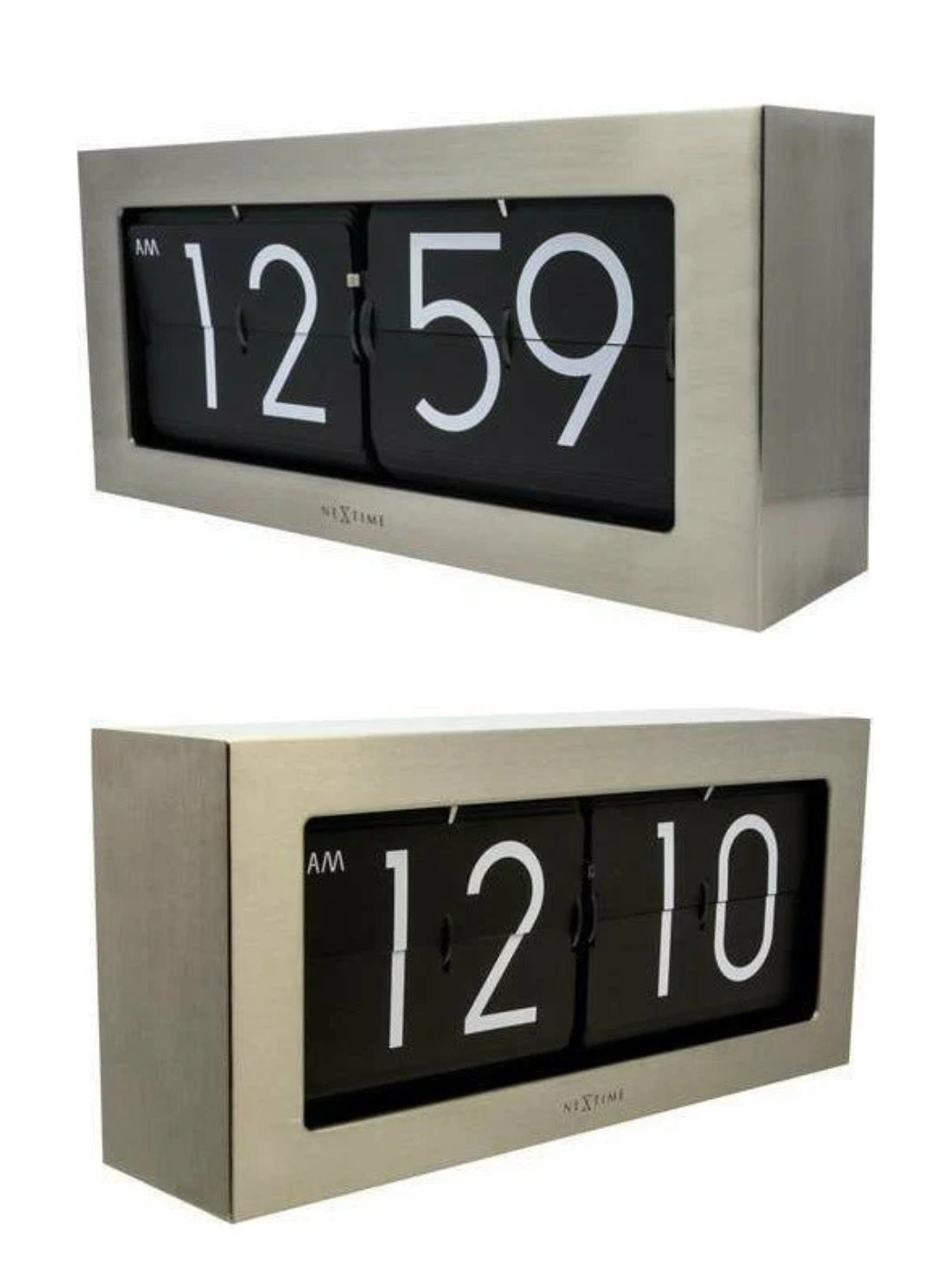 Orologio da parete Big Flip Argento – Design retrò e movimento flip | NeXtime