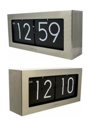 Orologio da parete Big Flip Argento – Design retrò e movimento flip | NeXtime