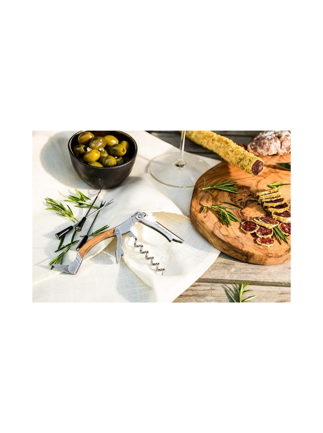 Cavatappi sommelier con taglierina – Eleganza e precisione in legno d’olivo | Laguiole Style de Vie