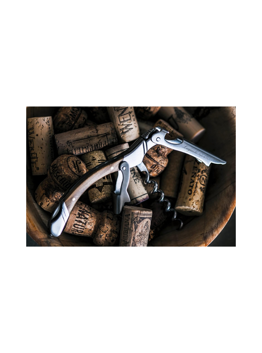 Cavatappi sommelier con taglierina – Eleganza e precisione in legno d’olivo | Laguiole Style de Vie
