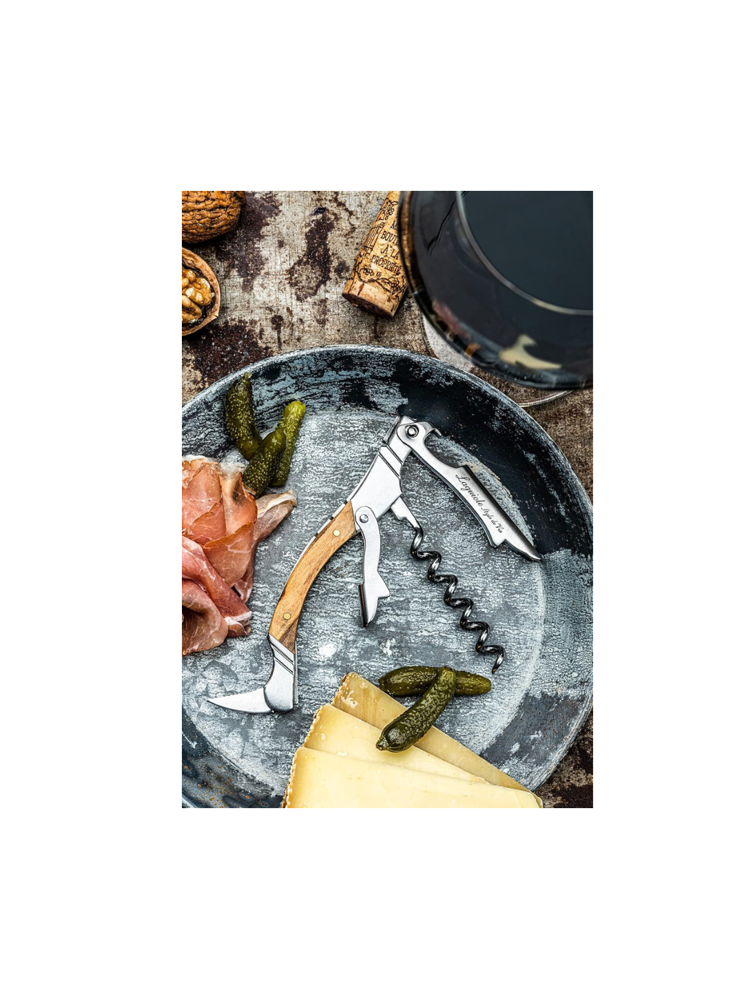 Cavatappi sommelier con taglierina – Eleganza e precisione in legno d’olivo | Laguiole Style de Vie