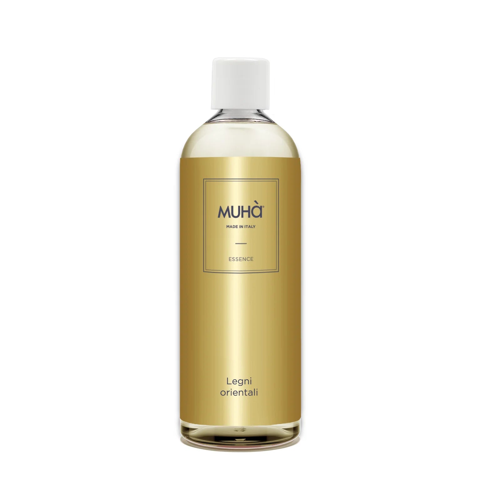 Muhà Ricarica Diffusore 100–1000 ml – Legni Orientali Trasparente: freschezza marina e legnoso avvolgente – Made in Italy