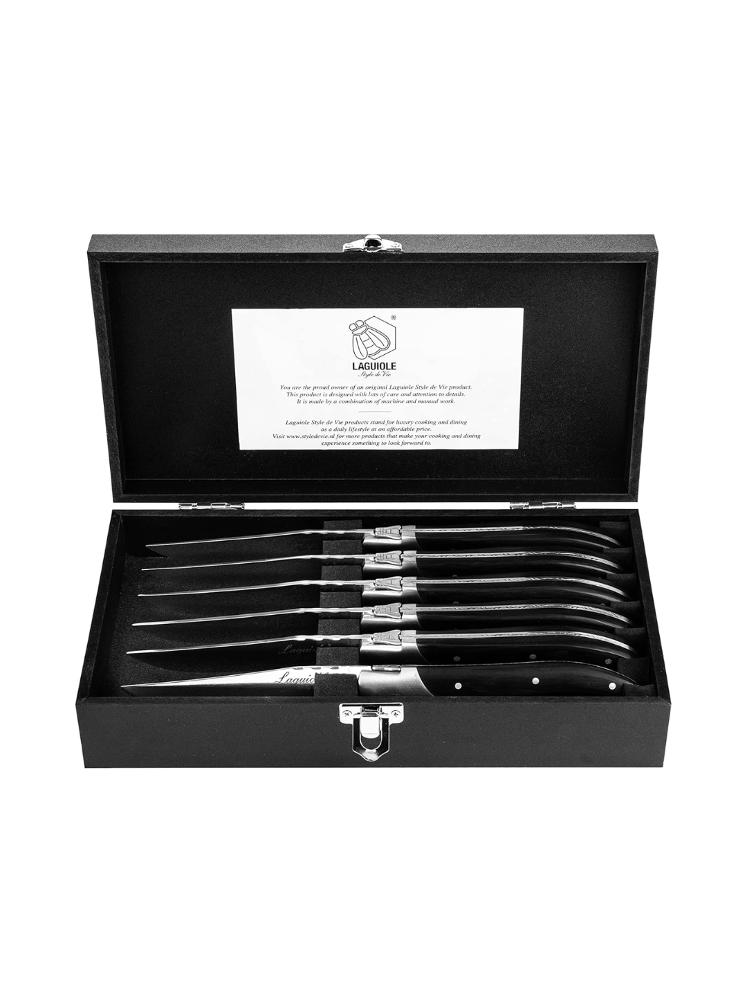 Set coltelli da bistecca 6 pezzi – Precisione e stile in legno Pakka | Laguiole Style de Vie