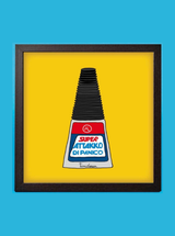 Quadro "Super Attakko di Panico" 20×20 cm – Stampa Premium, Grafica Timidessen