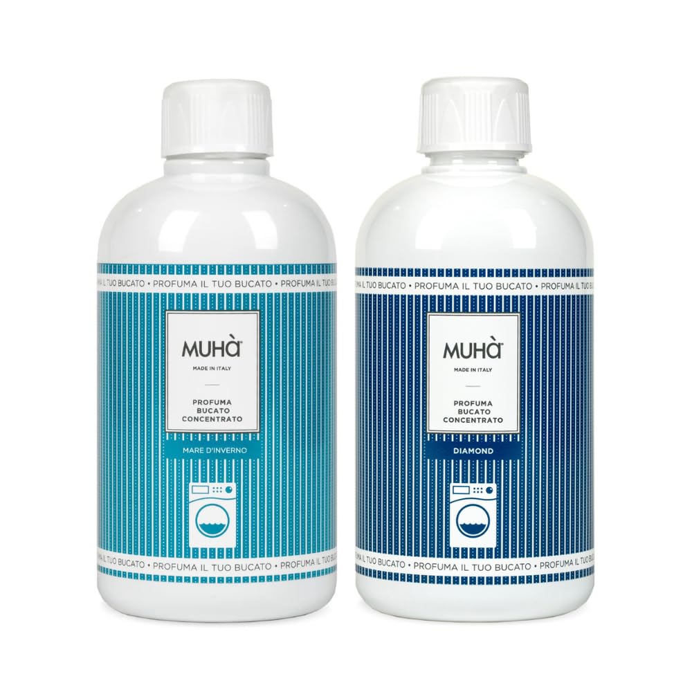 Set 2 Profumatori Concentrati Muhà per Bucato da 400ml - Fragranze Intense - Profumo Duraturo, Formato Grande, Uso Unive