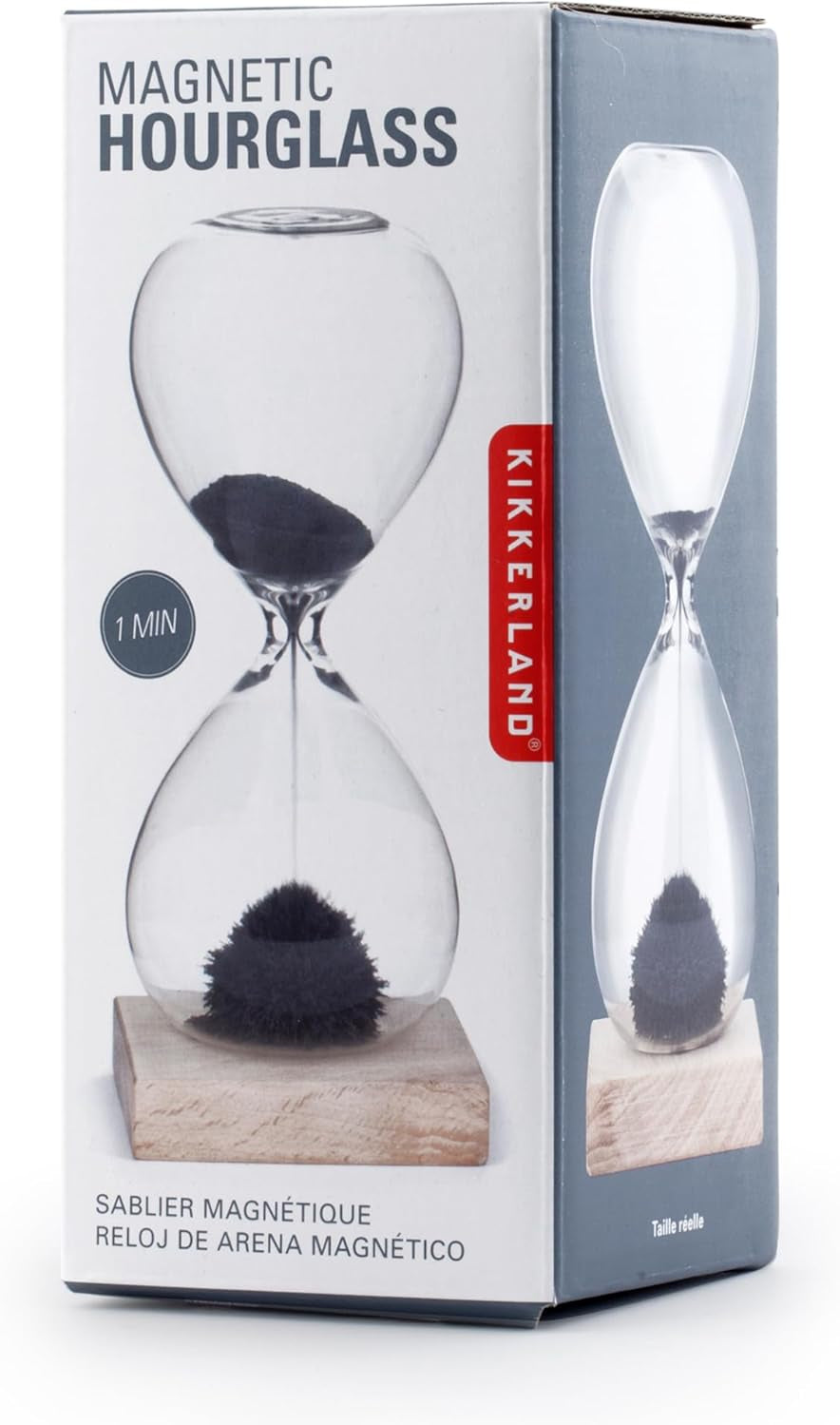 Clessidra Magnetica in Vetro – Design creativo e base in legno | Kikkerland