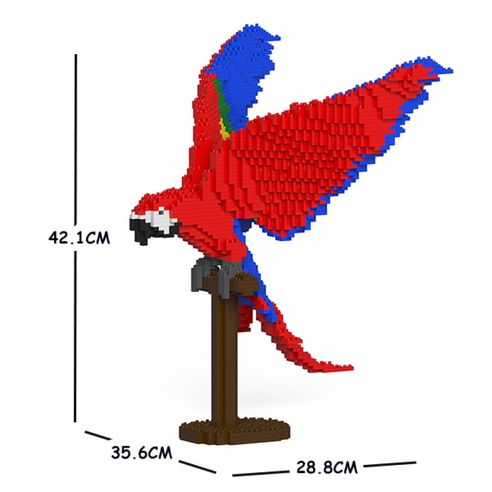 Scultura di Mattoncini - Scarlet Macaw 02S