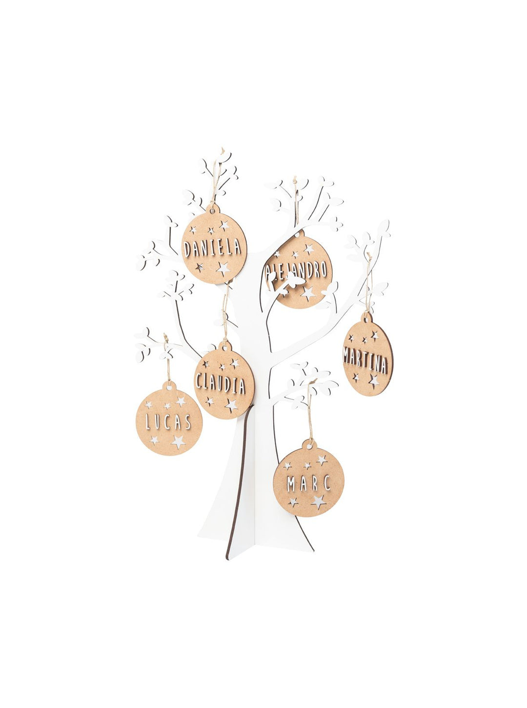 Albero di famiglia bianco personalizzabile in legno – Vintiun