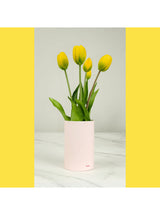 Tulip Ever After Giallo – Diffusore Ambiente con Tulipani Artificiali Realistici, Vaso Rosa Pastello e Fragranza Elegante – Nodito
