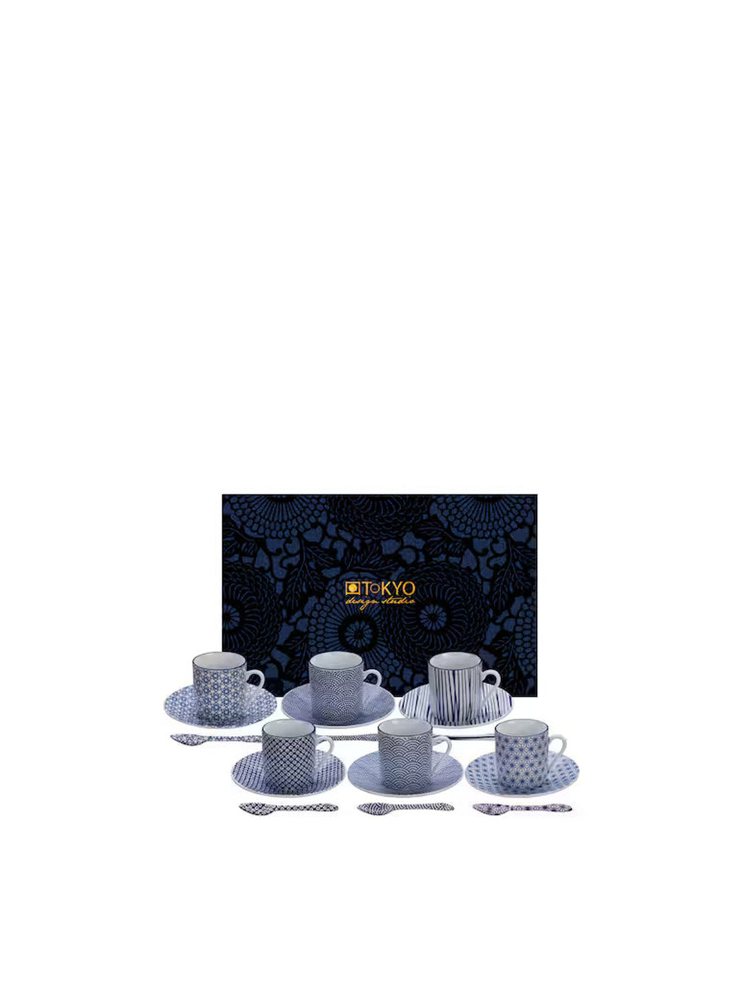 Set Tazzine Caffè Moka Nippon Dark Blu – Elegante servizio da 6 | TOKYO Design Studio