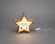 Luce notturna a stella grande  personalizzabile in legno  – Vintiun